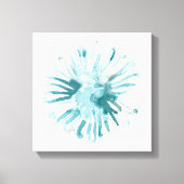 Waterverf koraal - blauw 2 canvas afdruk (Voorkant)