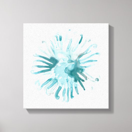 Waterverf koraal - blauw 2 canvas afdruk (Voorkant)
