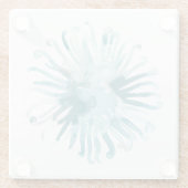 Waterverf koraal - blauw 2 glazen onderzetter (Achterkant)