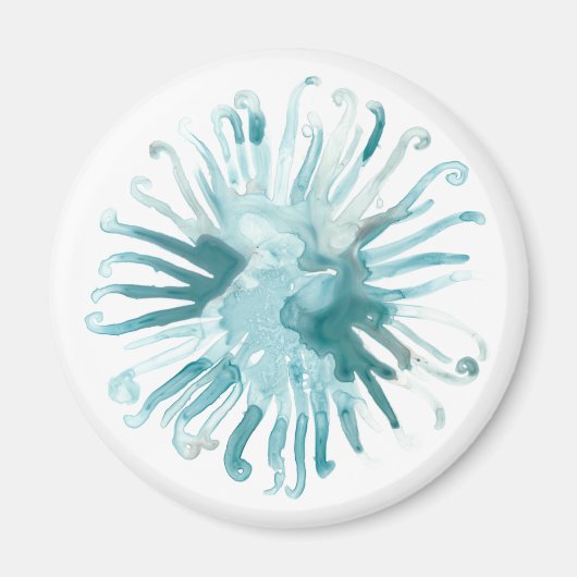 Waterverf koraal - blauw 2 magneet (Voorkant)