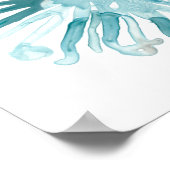 Waterverf koraal - blauw 2 poster (Hoek)