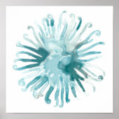 Waterverf koraal - blauw 2 poster (Voorkant)