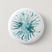Waterverf koraal - blauw 2 ronde button 5,7 cm (Voorkant)