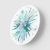 Waterverf koraal - blauw 2 ronde klok (Hoek)