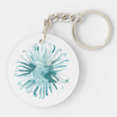 Waterverf koraal - blauw 2 sleutelhanger (Achterkant)