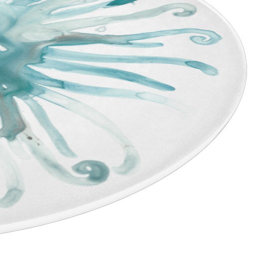 Waterverf koraal - blauw 2 snijplank (Hoek)