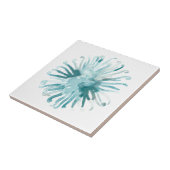 Waterverf koraal - blauw 2 tegeltje (Zijkant)