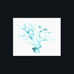 Waterverf koraal - blauw canvas afdruk<br><div class="desc">Ocean Cameo van June Erica Vess. De functies blazen het blauwgroen koraal van de waterverf op witte achtergrond.</div>