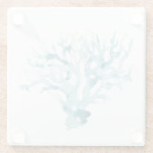 Waterverf koraal - blauw glazen onderzetter (Achterkant)