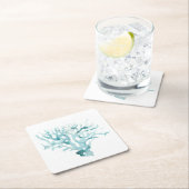 Waterverf koraal - blauw kartonnen onderzetters (Insitu)