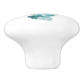 Waterverf koraal - blauw keramische knop (Zijkant)