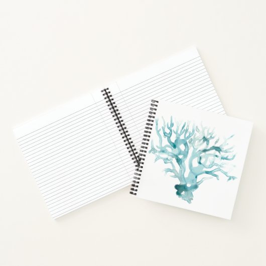 Waterverf koraal - blauw notitieboek (Binnen)