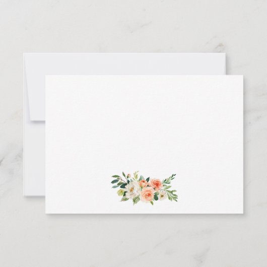 Waterverf koraal bloemengoud bruiloft RSVP (Achterkant)