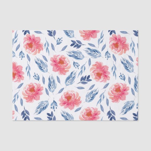 Waterverf koraal- en zeemantmeel tissuepapier (Voorkant)