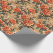  waterverf koraal Engels rozen koper Cadeaupapier (Hoek)