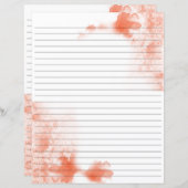 Waterverf koraal gestreept briefpapier (Voorkant / Achterkant)