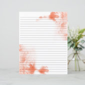 Waterverf koraal gestreept briefpapier (Staand voorkant)