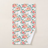 Waterverf Koraal Roos Floral Pattern Bad Handdoek (Handdoek)