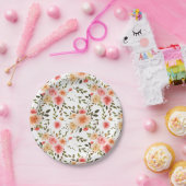 Waterverf Koraal Roos Floral    PatternPaper Bord (Feest)