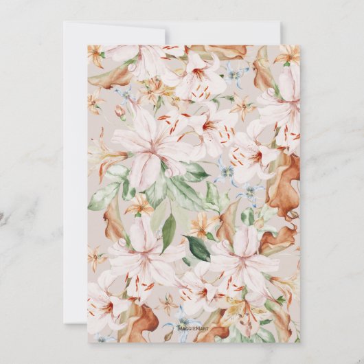 Waterverf Koraal Roze Bloemige Bruidsdouche Kaart (Achterkant)