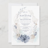 Waterverf Koraal Seashell Beach Bachelorette Party Kaart (Voorkant)