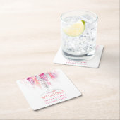 Waterverf koraal sinaasappel roze aangepaste bruil kartonnen onderzetters (Insitu)