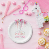 Waterverf koraal sinaasappel roze aangepaste bruil papieren bordje (Feest)