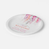 Waterverf koraal sinaasappel roze aangepaste bruil papieren bordje (Gekanteld)