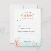 Waterverf koraal tropisch zee vis bruiloft RSVP kaartje (Achterkant)