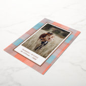 Waterverf | Koraalgrijze blauwe foto Folie Feestdagenkaart (Gedraaid)