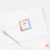 Waterverf koraalrif Baby shower Hartelijk dank Vierkante Sticker (Envelop)