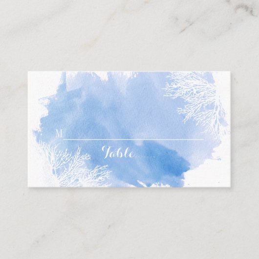 Waterverf koraalrif blauwe plaats kaart plaatskaartje (Voorkant)