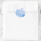 Waterverf koraalrif bruiloft blauw Save the Date Ronde Sticker (Tas)