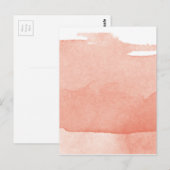Waterverf koraalroze ombre moderne kunst briefkaart (Voorkant / Achterkant)