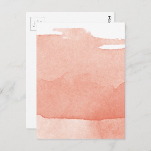 Waterverf koraalroze ombre moderne kunst briefkaart (Voorkant / Achterkant)