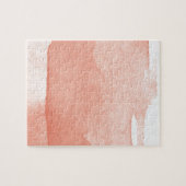 Waterverf koraalroze ombre moderne kunst legpuzzel (Horizontaal)