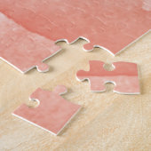 Waterverf koraalroze ombre moderne kunst legpuzzel (Zijkant)