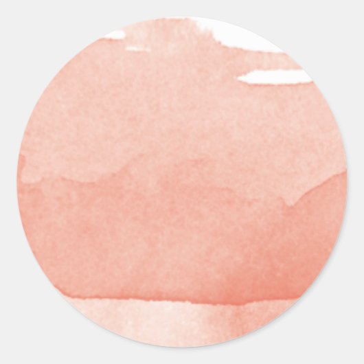 Waterverf koraalroze ombre moderne kunst ronde sticker (Voorkant)