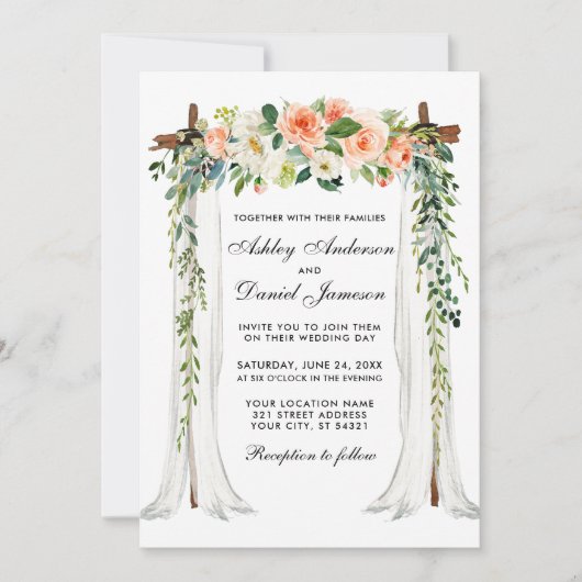 Waterverf Koral Floral Kaart (Voorkant)