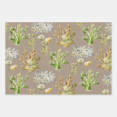 Waterverf koralen kruidenkoraal uit bitsheid inpakpapier vel (Voorkant 2)