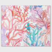 Waterverf koralen. Naadloos patroon met de onderka Cadeaupapier (Vlak)