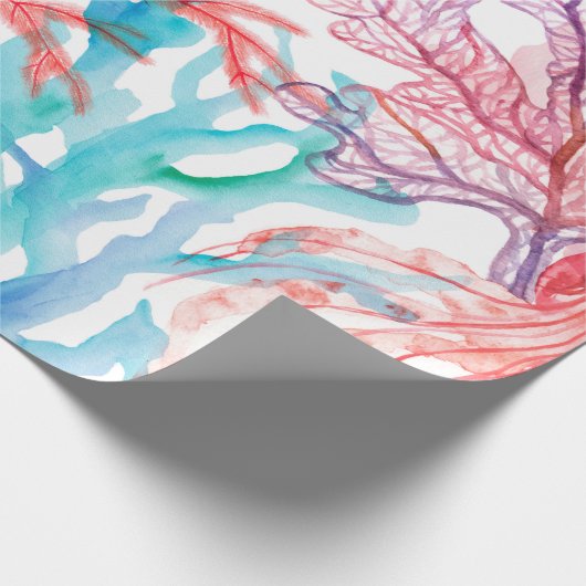 Waterverf koralen. Naadloos patroon met de onderka Cadeaupapier (Hoek)