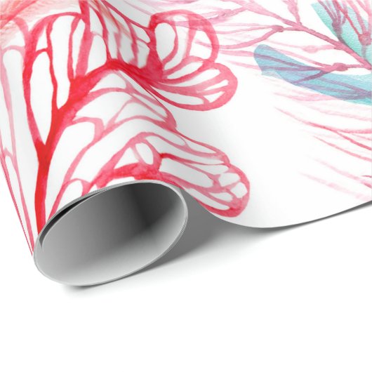 Waterverf koralen. Naadloos patroon met de onderka Cadeaupapier (Rol Hoek)