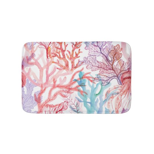 Waterverf koralen: onderwater wereld patroon. badmat (Voorkant)