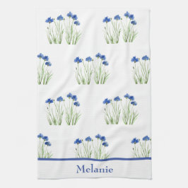 Waterverf Kornbloemen Floral Blue Flowers Rustic Theedoek