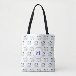 Waterverf Kornbloemen Floral Blue Flowers Rustic Tote Bag