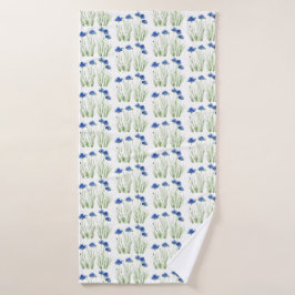 Waterverf Kornbloemen Wildbloemen Blauwe Floral Badhanddoek