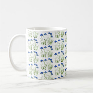 Waterverf Kornbloemen Wildbloemen Blauwe Floral Koffiemok