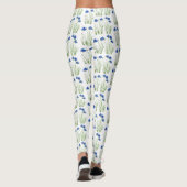 Waterverf Kornbloemen Wildbloemen Blauwe Floral Leggings (Achterkant)