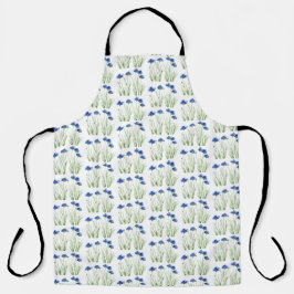 Waterverf Kornbloemen Wildbloemen Blauwe Floral Schort